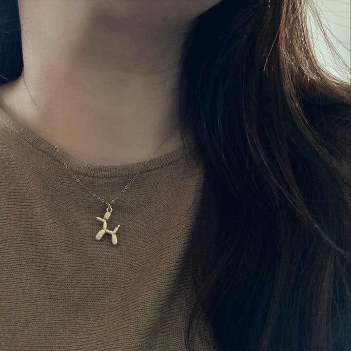 Amady Jewelry - Wholesale Pendant/charm necklace - Balloon gold dog necklace, puppy ballon necklace, little dog6