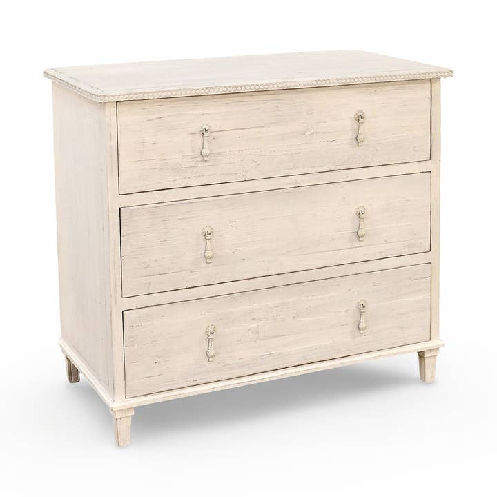 Three Drawer Chest In Antique White for wholesale by GJ Styles