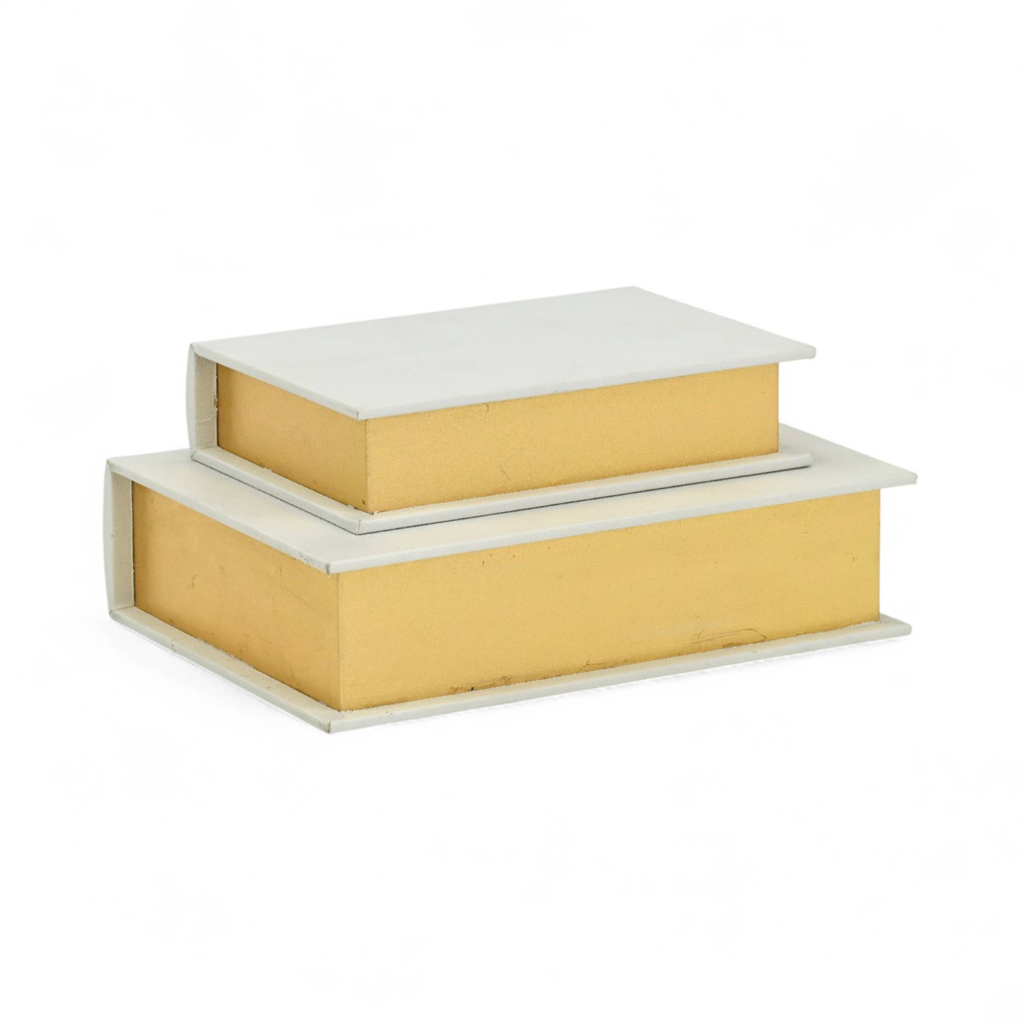 Cheungs Home Decor - Wholesale Decorative Box - Faux Alligator Themed WhiteVinyl Wrapped Book Box Set3