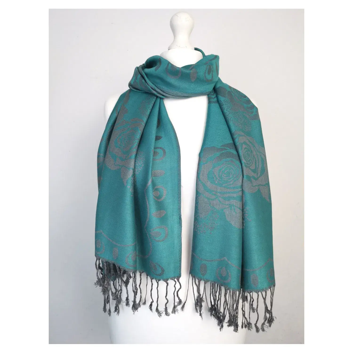 Superbia - Wholesale Scarf - Women's - Super Soft Reversible Pashmina Scarf /Shawl -Roses 1883