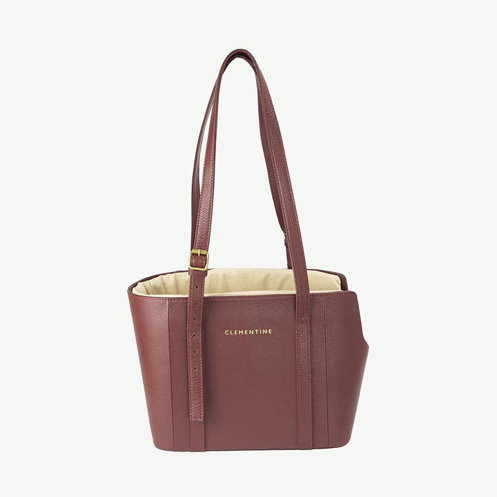 Clementine Leather Carrier - Burgandy, Large for wholesale by Clementine est dogs