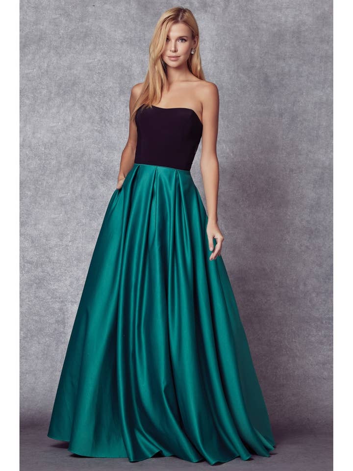 Abito da ballo bicolore con scollo a cuore stile gonna ampia per la vendita all'ingrosso da parte di Juliet