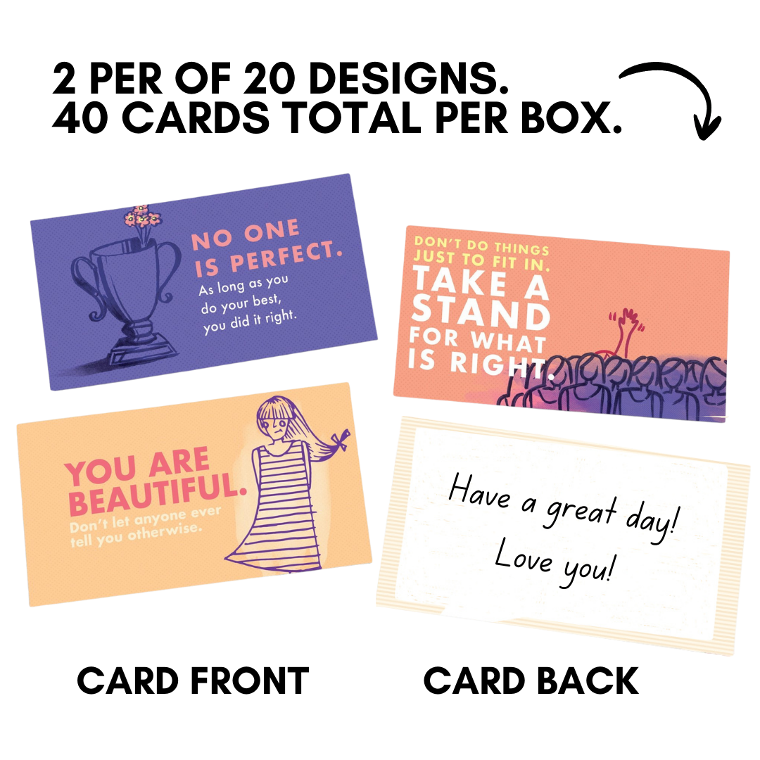 Papersalt - Wholesale Stationery/Notecard Set - Inspiring Lunch Notes for Young Girls and Kids (Boxed Set)3