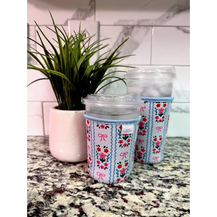 YGG Threads - Wholesale Drink Huggers & Koozies - Summer Stripes Iced Coffee Drink Sleeve- Medium1