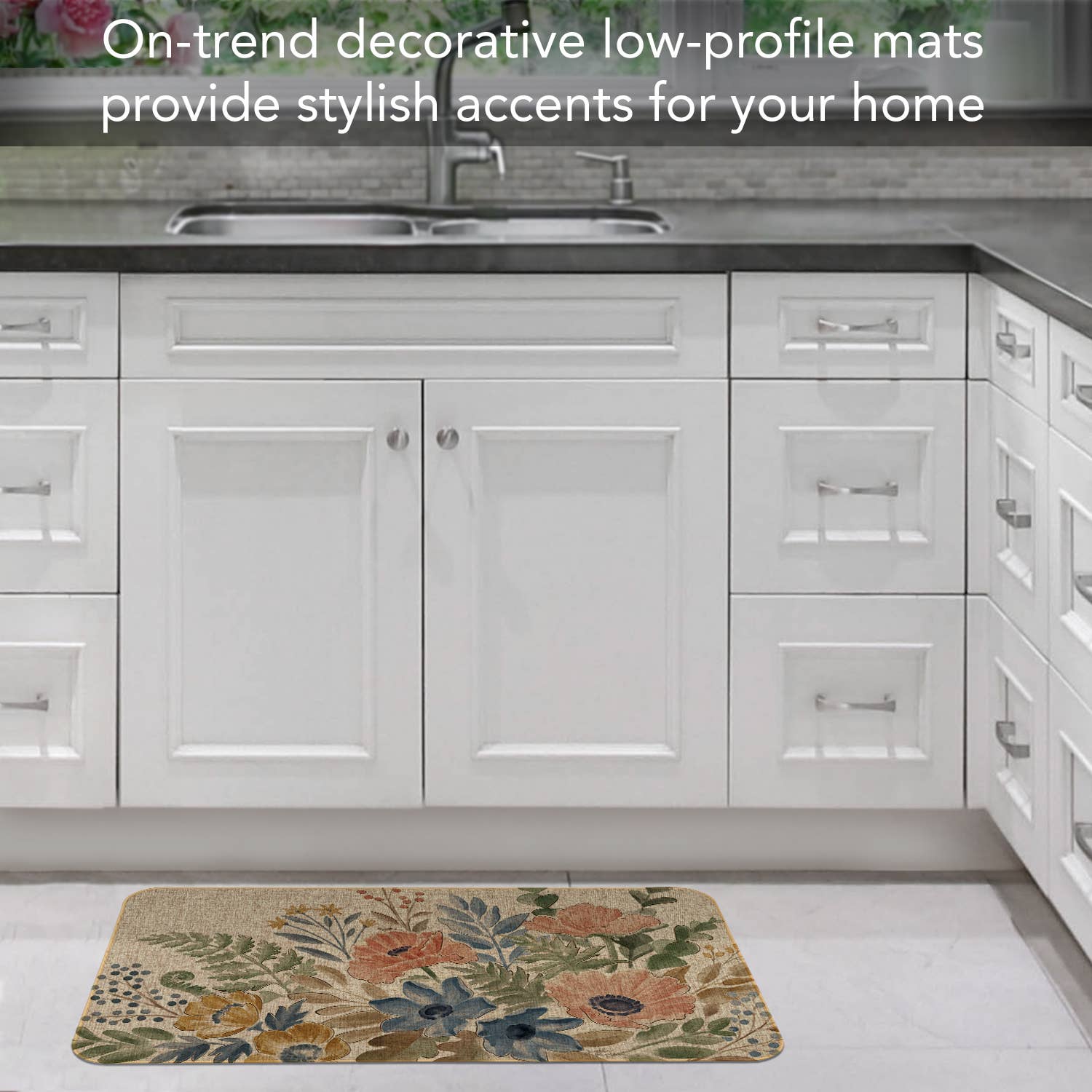 CounterArt/Highland Home/Thirstystone - Wholesale Floor Mat - "Botanical Blends" Natural Linen Look Floor Mat3