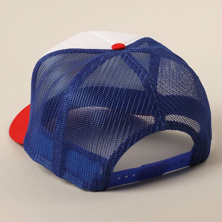 Fashion City - Vente Casquette de camionneur – unisexe - Casquette Trucker en Maille avec Imprimé Drapeau Américain Plus Fort que Jamais10