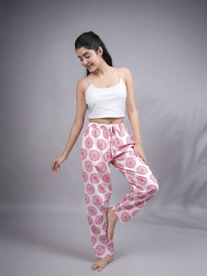 PJ Bottoms, Soft Cotton Pajamas, Self Care Gifts- Soft Blush for wholesale by Zillajee