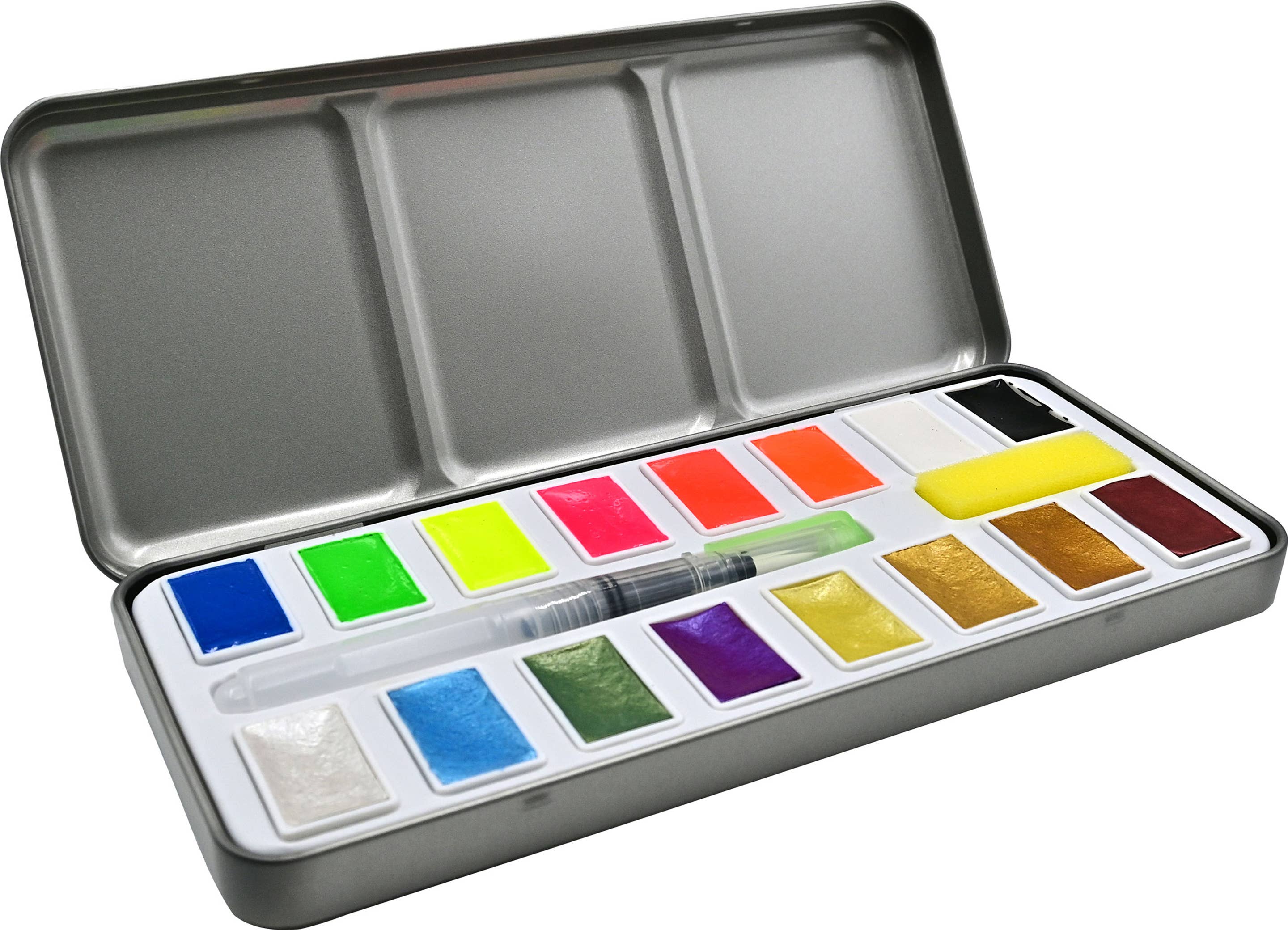 Peter Pauper Press - Wholesale Watercolor Paint - Studio Series Metallic & Neon Watercolor Paint Set (Set of 18 Colors)1
