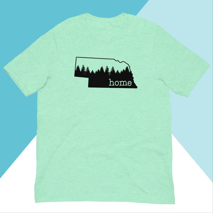 Nebraska Home Pine Trees Unisex Shirt for wholesale by North Owl Apparel