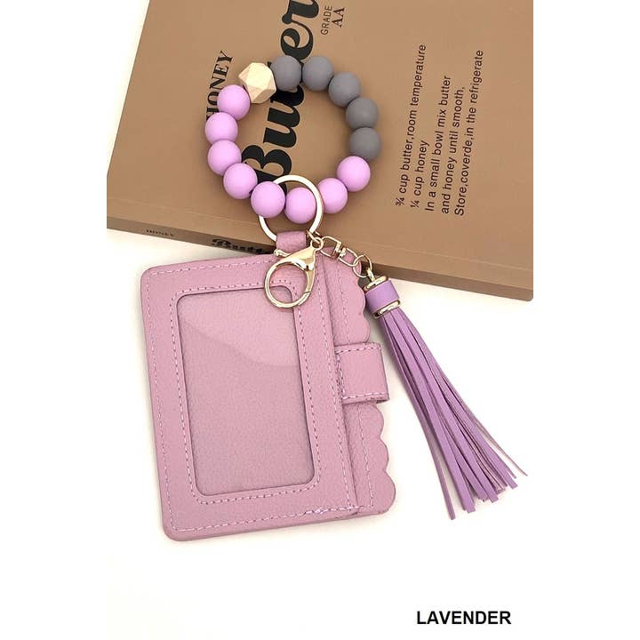 42POPS - Wholesale Wallet - Women's - ._ SI-26423 Beaded Bracelet Keychain Card Holder Wallet
