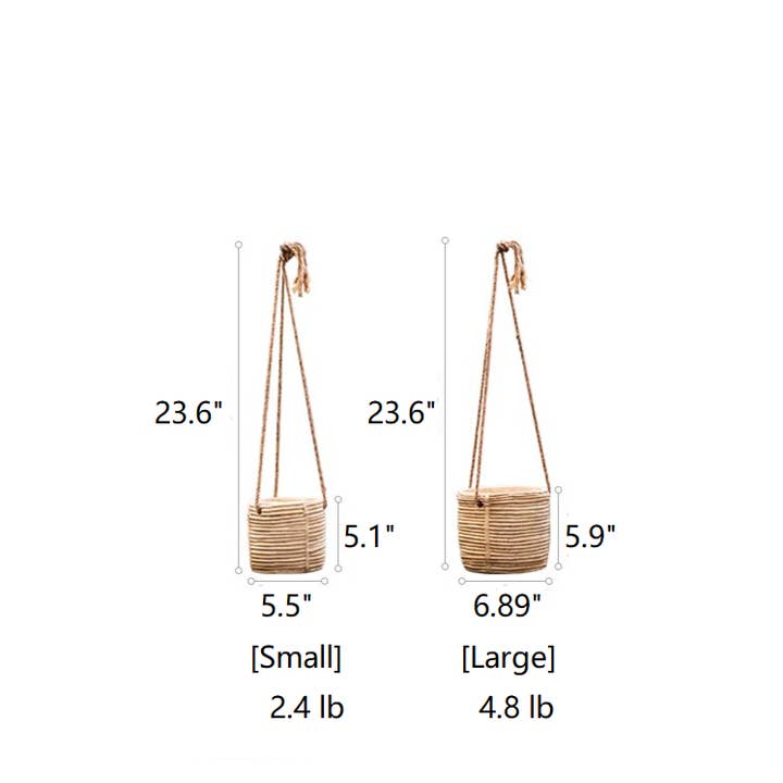 Rustic Reach - Wholesale Hanging Planter - Faux Rattan Cement Hanging Planter11