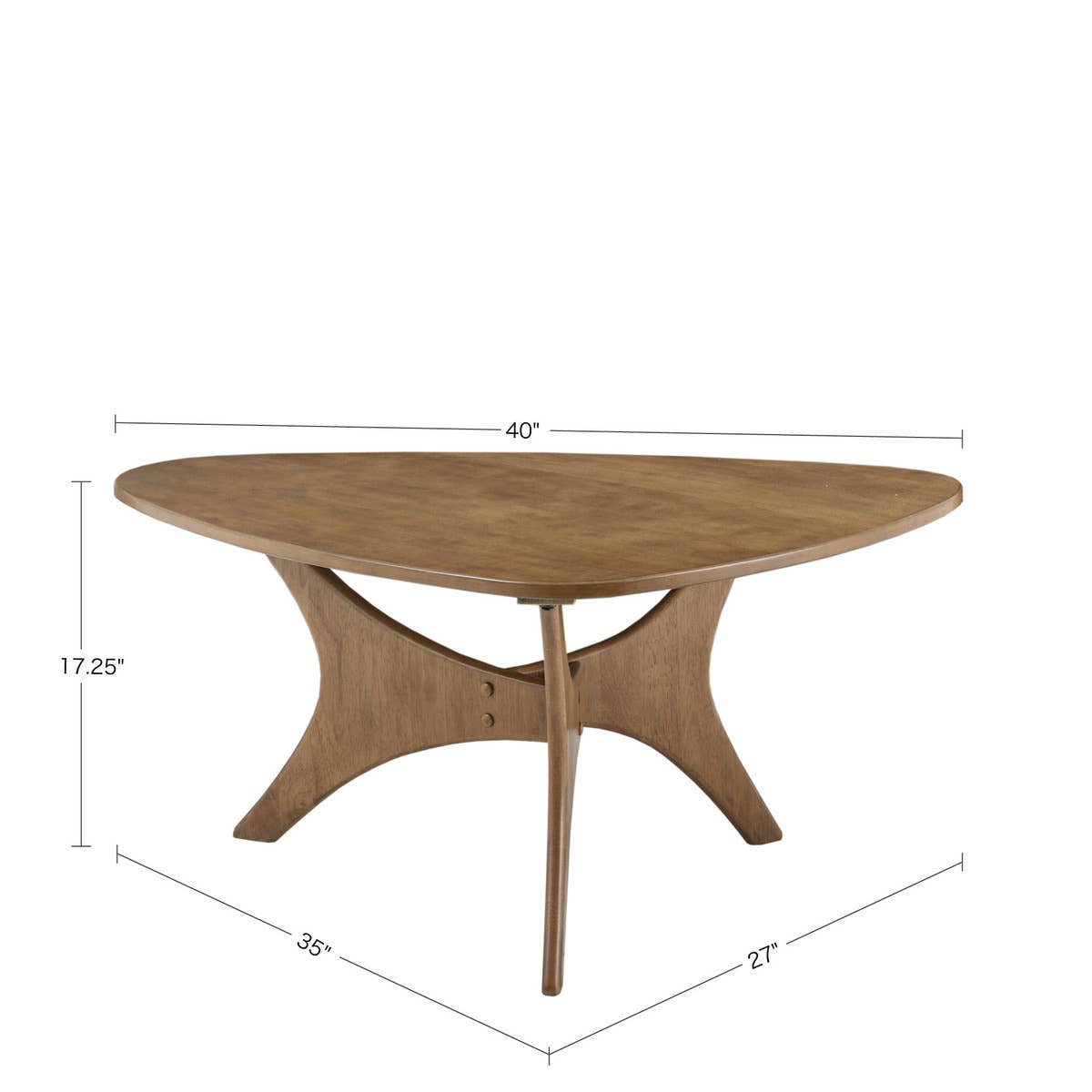 Olliix - Wholesale Coffee Table - Modern Mid-Century Triangular Wood Coffee Table, Natural2