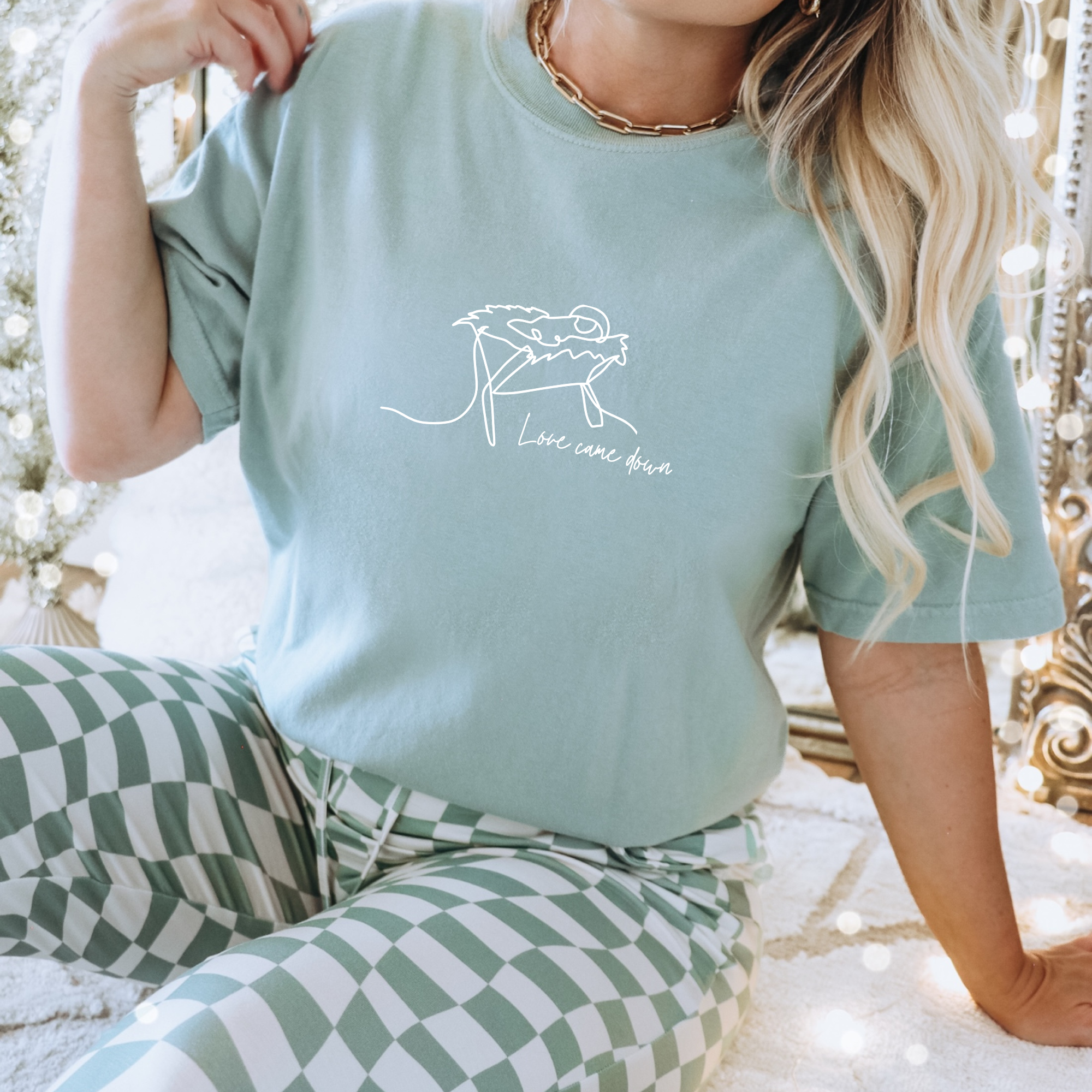 Faith & Life Christian Brands - Wholesale Screen Printed T-Shirt - Women's - Love Came Down Christmas Christian Cute Graphic T-Shirt2