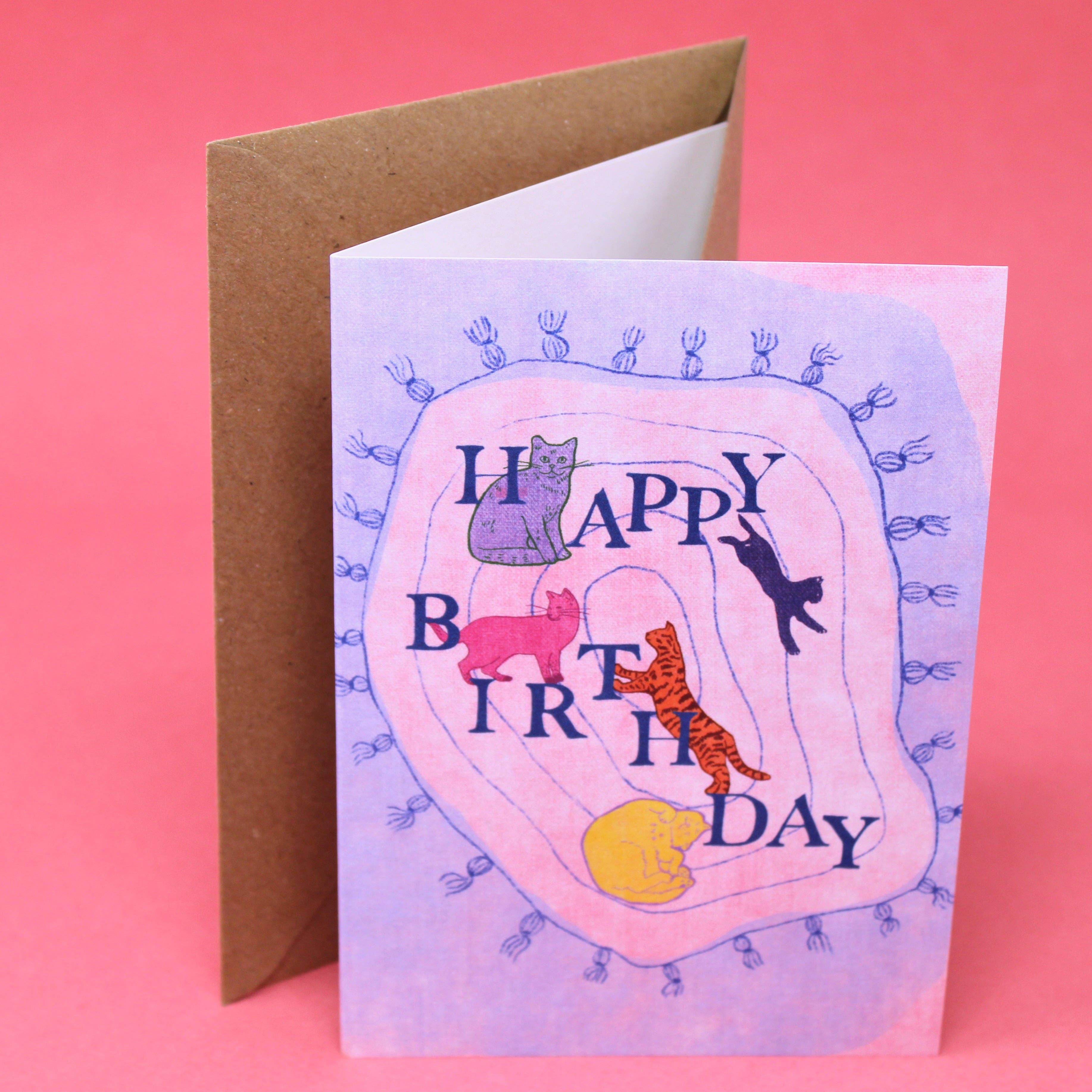 Ark Colour Design - Wholesale Birthday Card - Happy Birthday Cats Greetings Card1