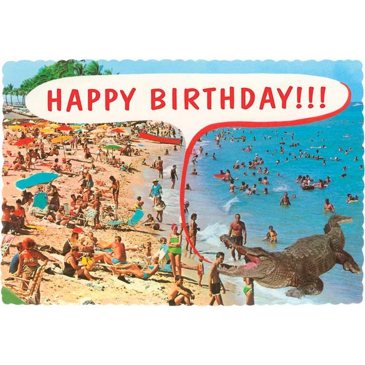 Magnet HB-332 Giant Alligator on Crowded Beach for wholesale by Found Image Press