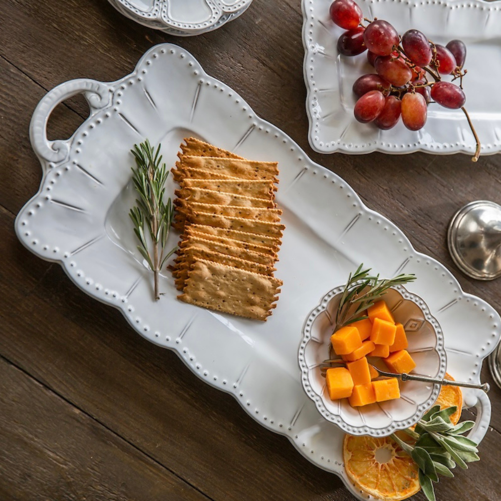 Arte Italica & Crown Linen Designs - Wholesale Serving Tray - Bella Bianca Rectangular Tray3