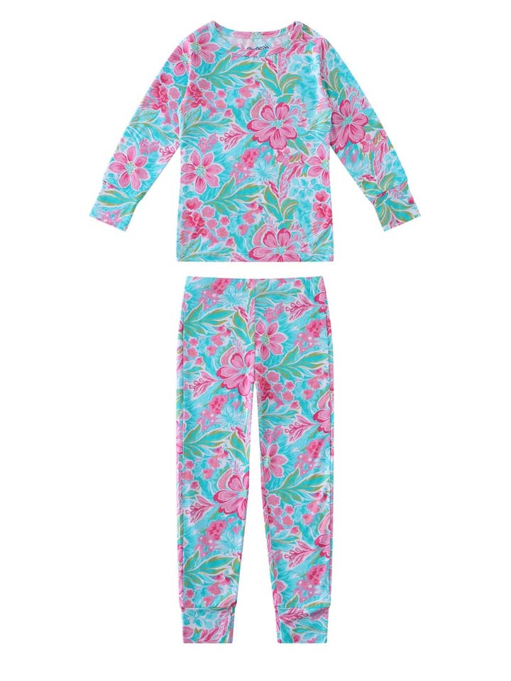 PoshTOT Summer Floral 2 Piece PJ Set for wholesale by Charlie's Project Kids