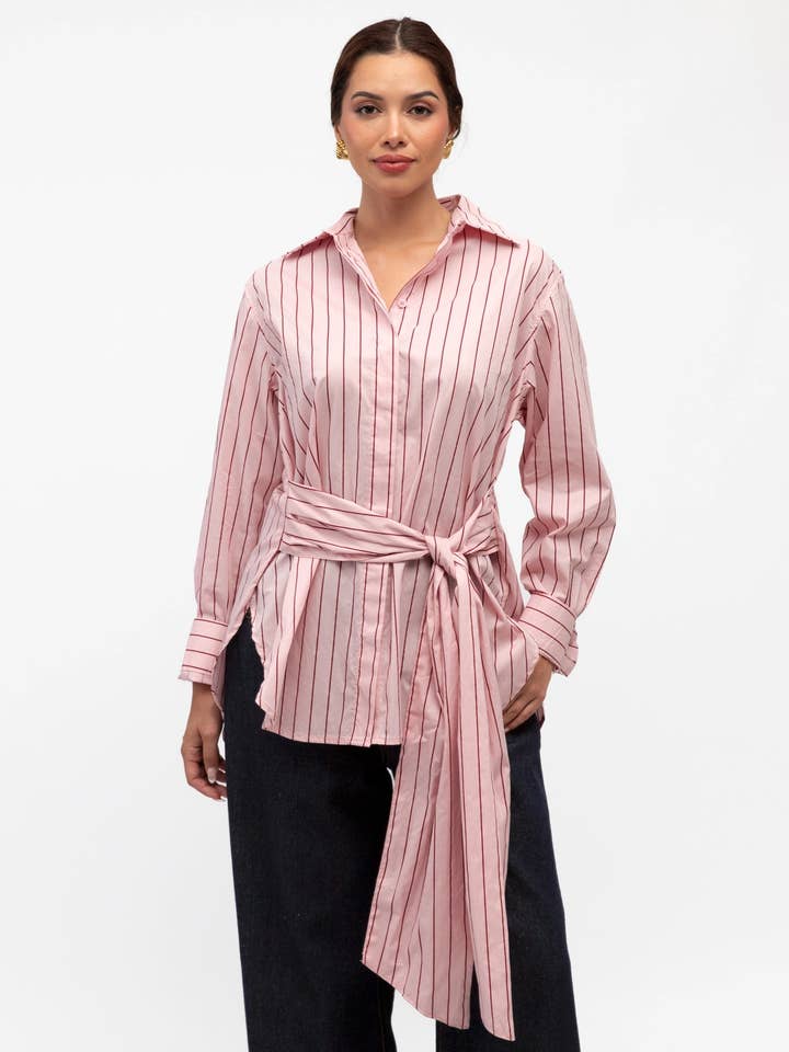 SHIRT WITH WAIST TIE for wholesale by Global Fashion House