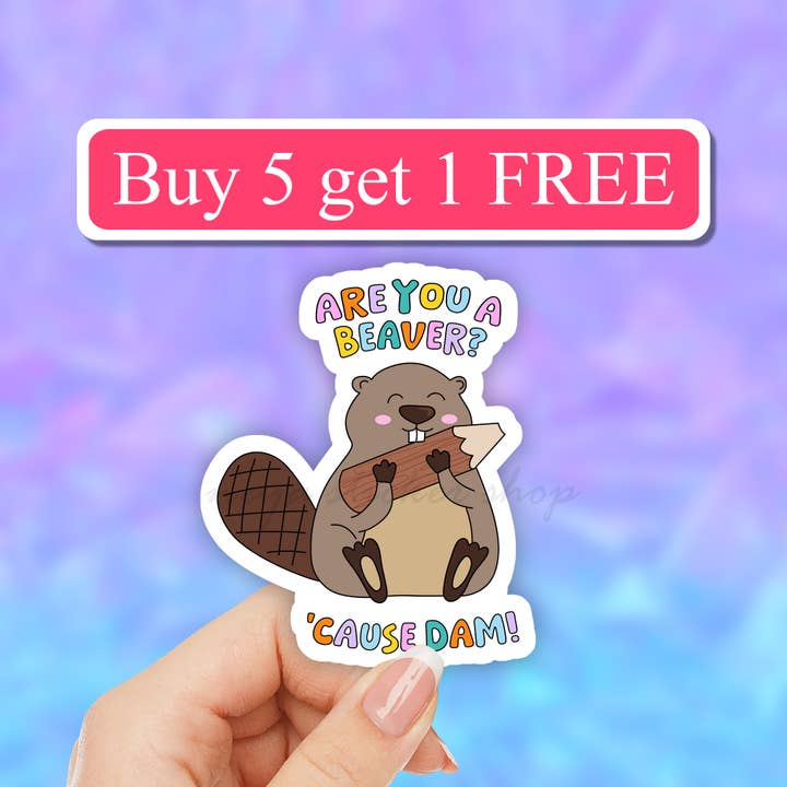 Are you a beaver cause dam funny valentine's day pun sticker for wholesale by Neya Sticker Shop