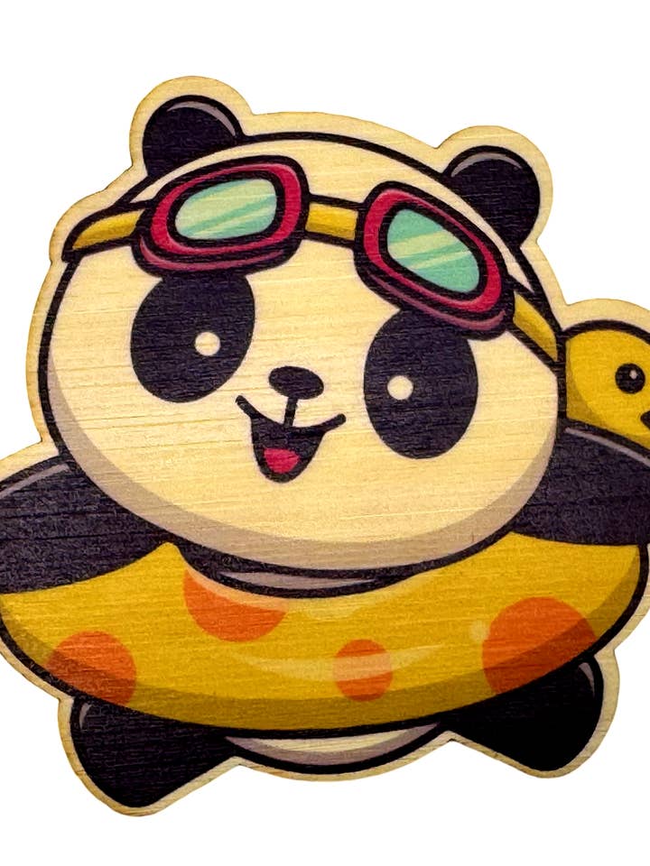 Pegatina de bambú "Panda Flotante" para venta al por mayor de The Sunset Shop
