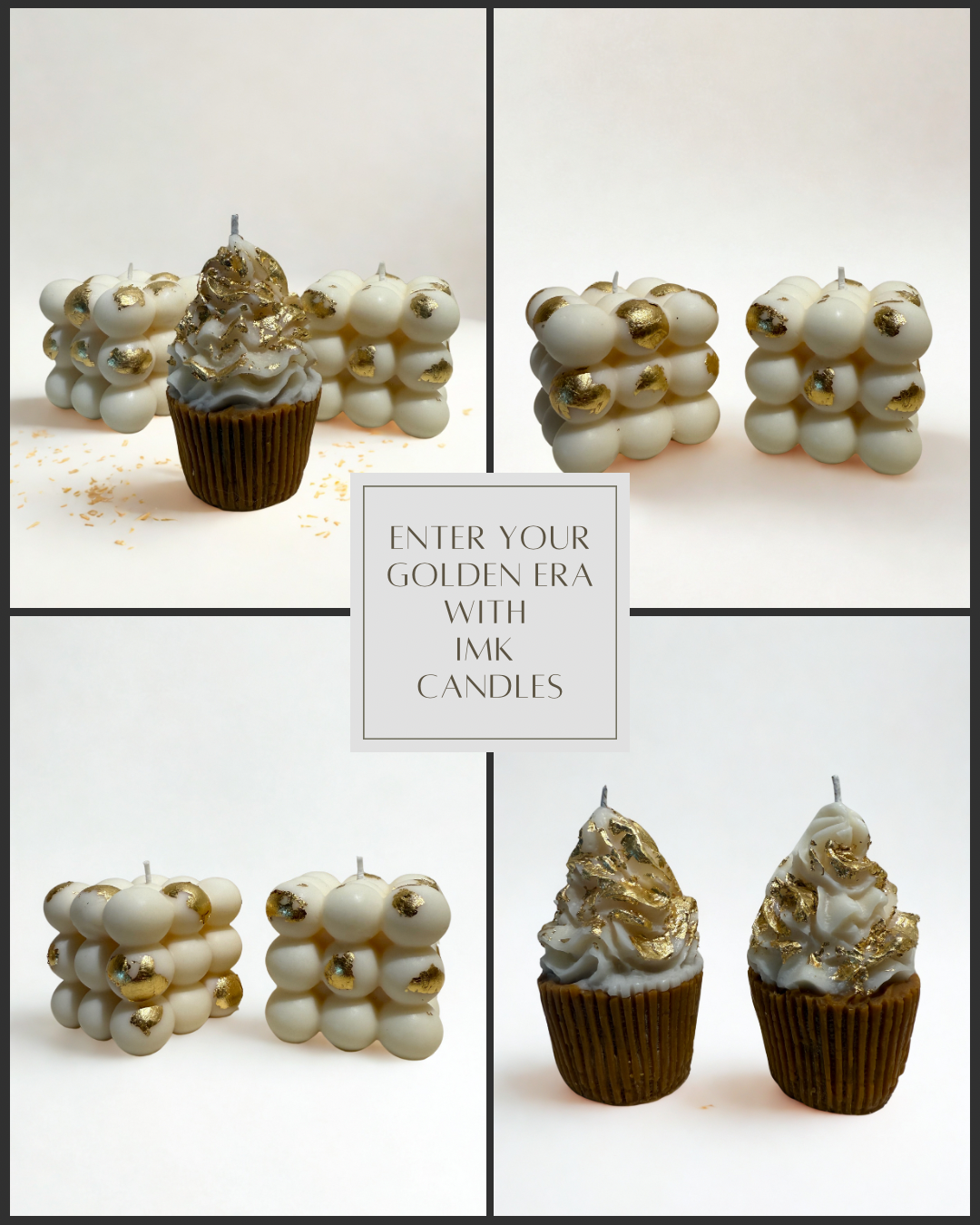 IMK Candles – Engroshandel Søjlelys – LUKSURIØS BOBLELYS Med Guldblade (40+ forskellige dufte)6