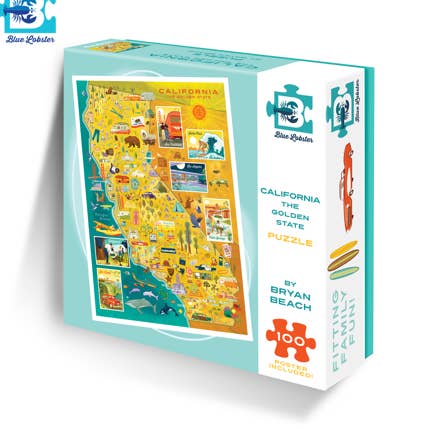 Blue Lobster Puzzles - Wholesale Puzzle - Kids - California: The Golden State 100 Pc Puzzle0