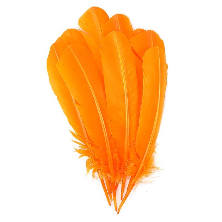 Turkey Quills by Pound - Left Wing - Mango for wholesale by Zucker Feather Products