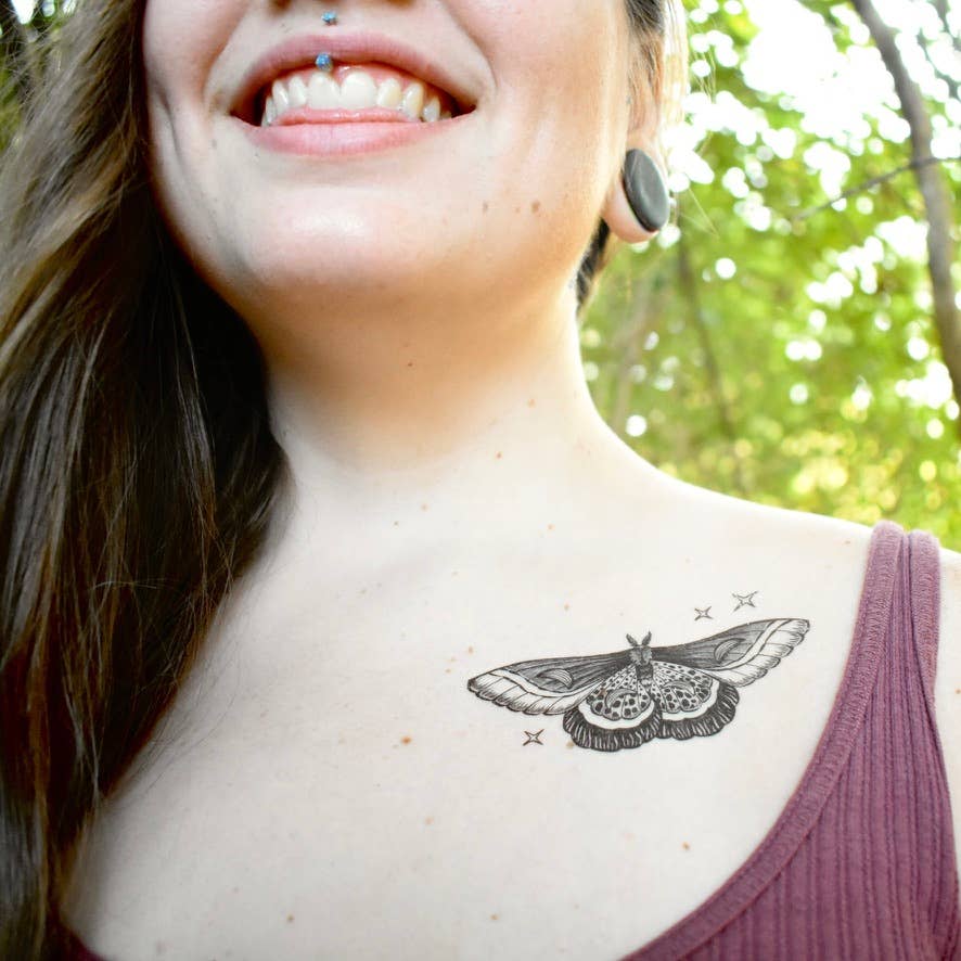 NatureTats - Wholesale Temporary Tattoo - Night Moth Temporary Tattoo6