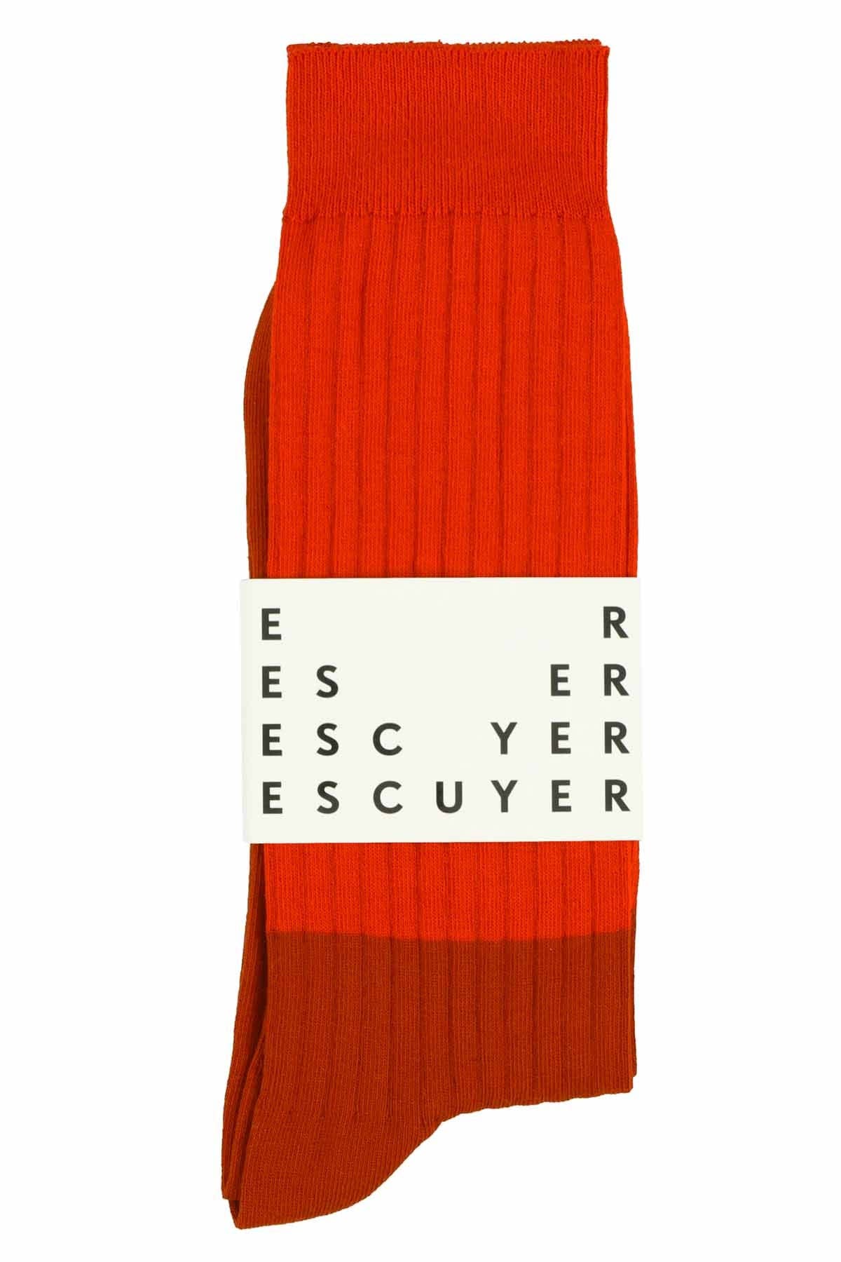 ESCUYER - Wholesale Socks - Men's - Men Colour Block Socks Molten Lava / Gold Flame1