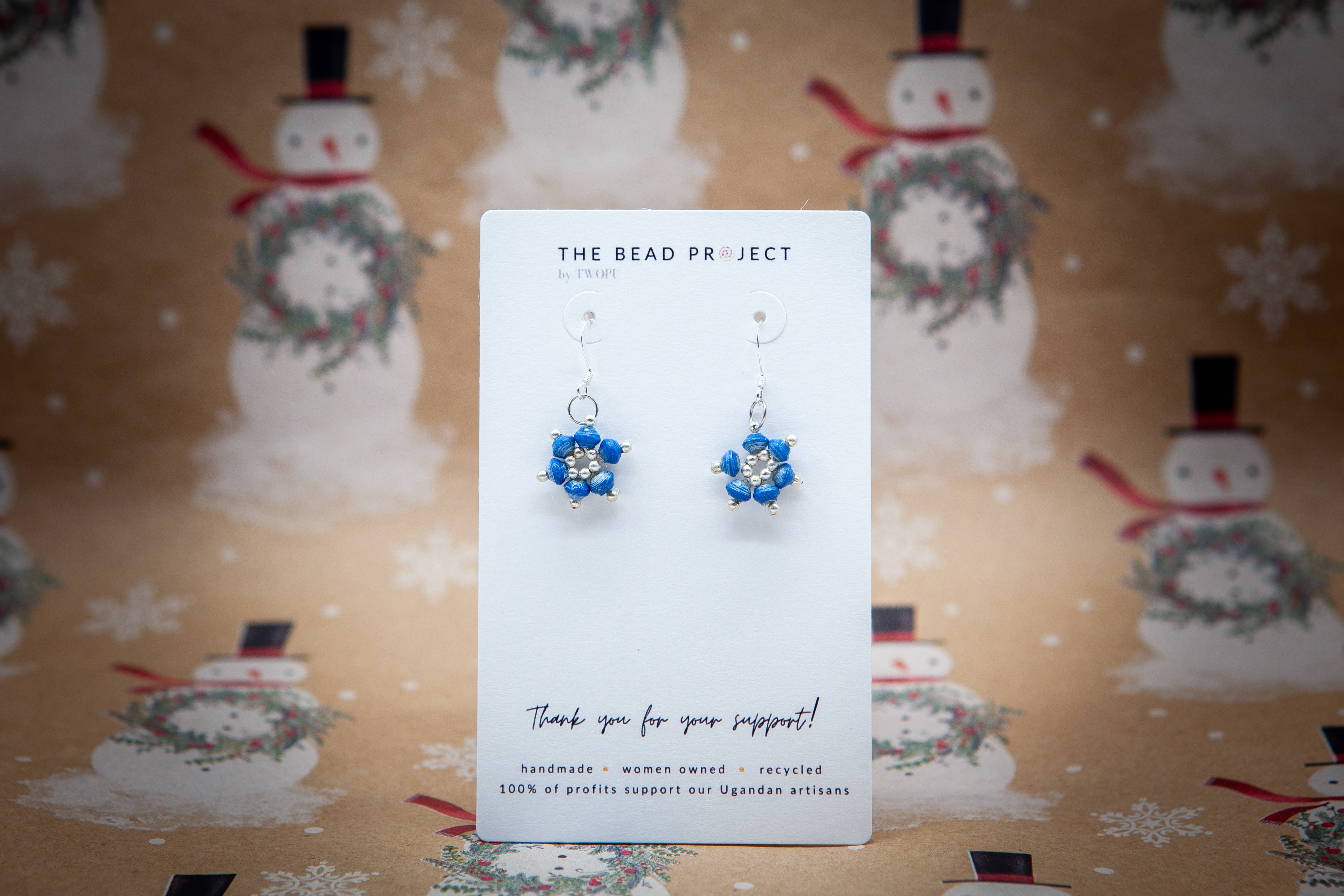 The Bead Project by TWOPU - Wholesale Dangle Earrings - Paper Bead Snowflake Earrings1