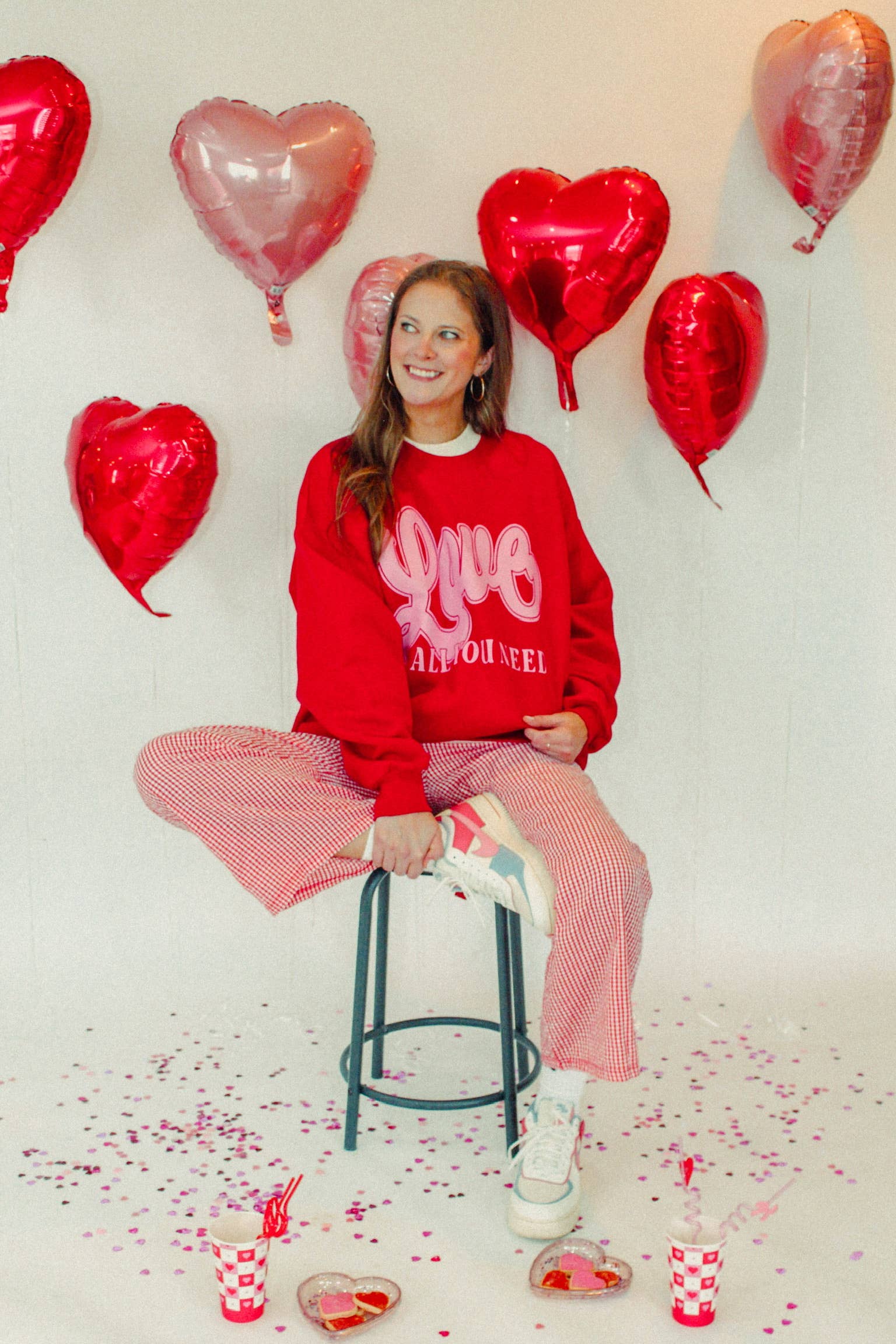 The Clandestine Underground - Wholesale Graphic Sweatshirt - Women's - Love Is All You Need Boxy Cotton 90's Sweatshirt6