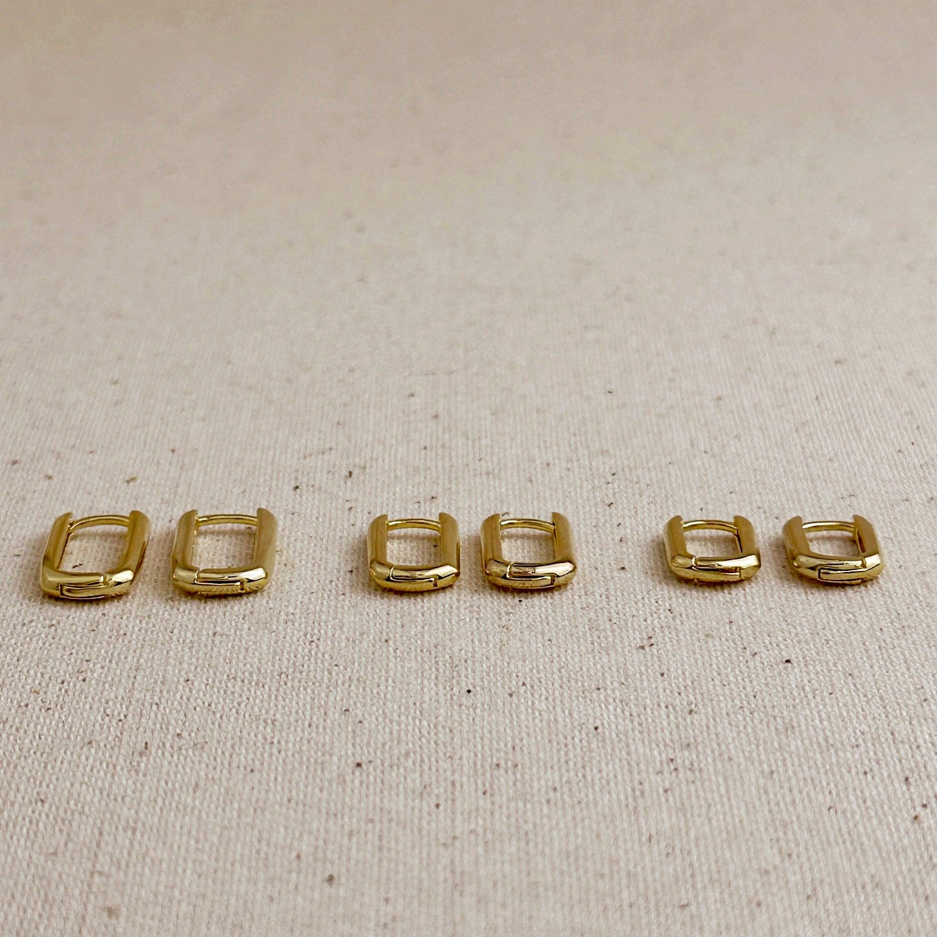 GoldFi – Brincos de argola por atacado – Brincos de argola oblongo banhados a ouro 18k9