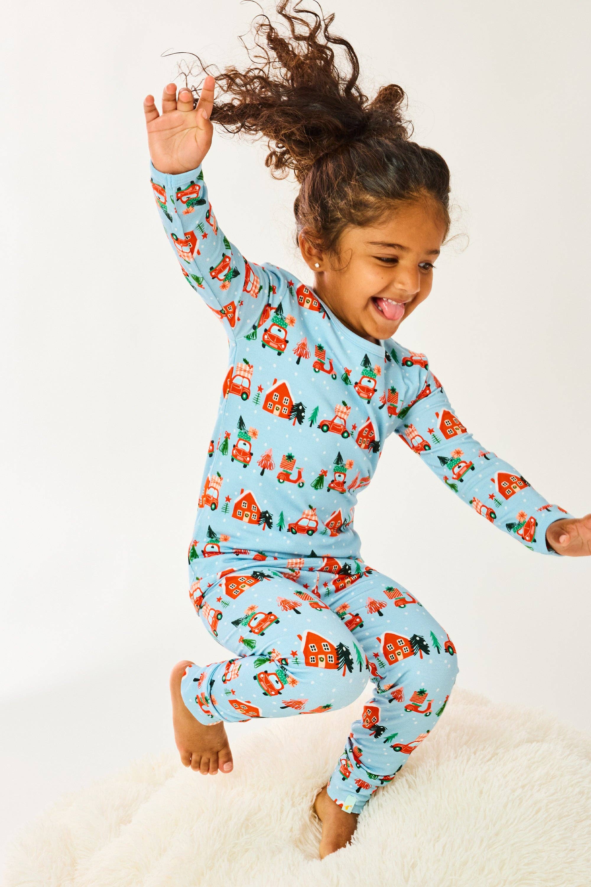 Clover Baby & Kids - Vente Haut et bas de pyjama – enfant - Ensemble de Pyjama à Manches Longues - Ville de Noël2