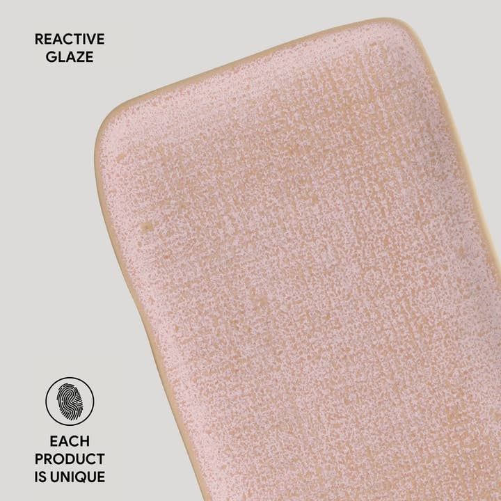 Pink Juta Rectangular Platter Medium 10.63 x 6.3 " Litchi for wholesale on Faire3