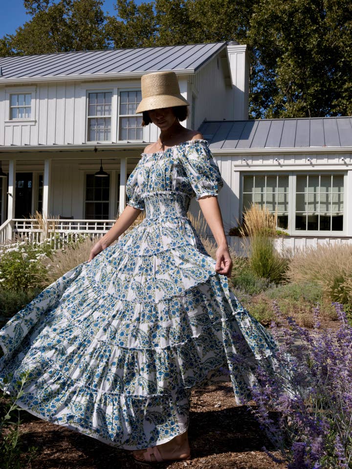 Maison Marigold - Wholesale Dress - Women's - Santorini Maxi Dress Blue/Green