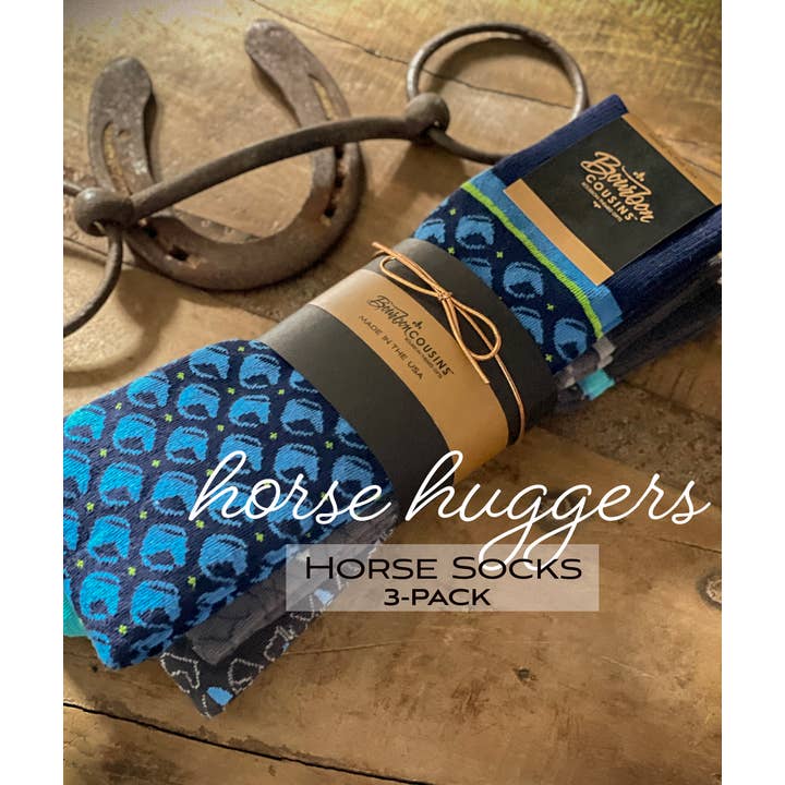 Coffret cadeau de 3 paires de chaussettes Horse Huggers pour la vente par Bourbon Cousins