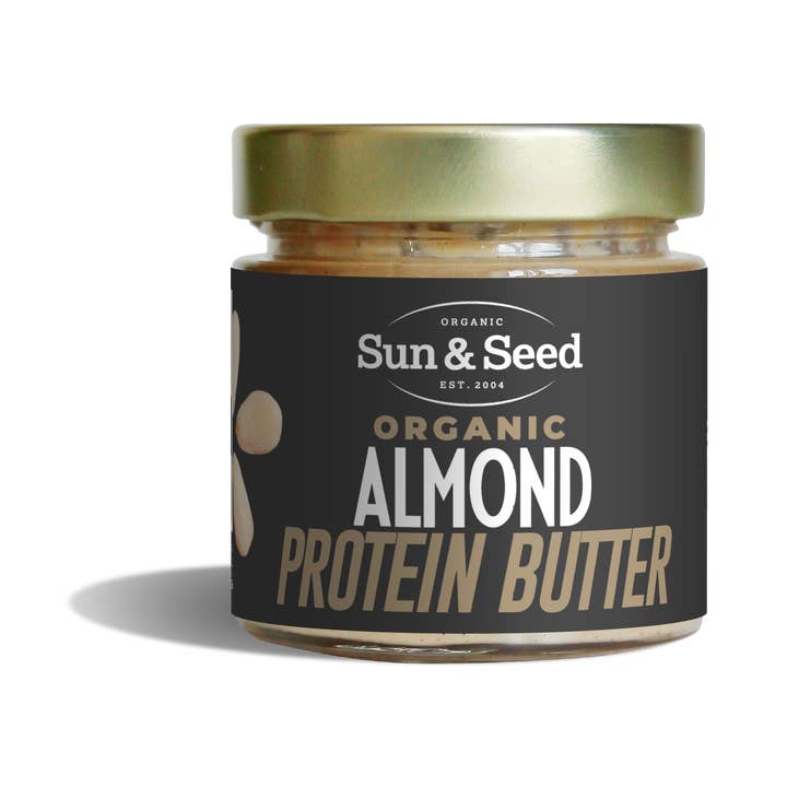 Sun & Seed – wholesale Nut butter – Organic White Almond PROTEIN Butter 200g0