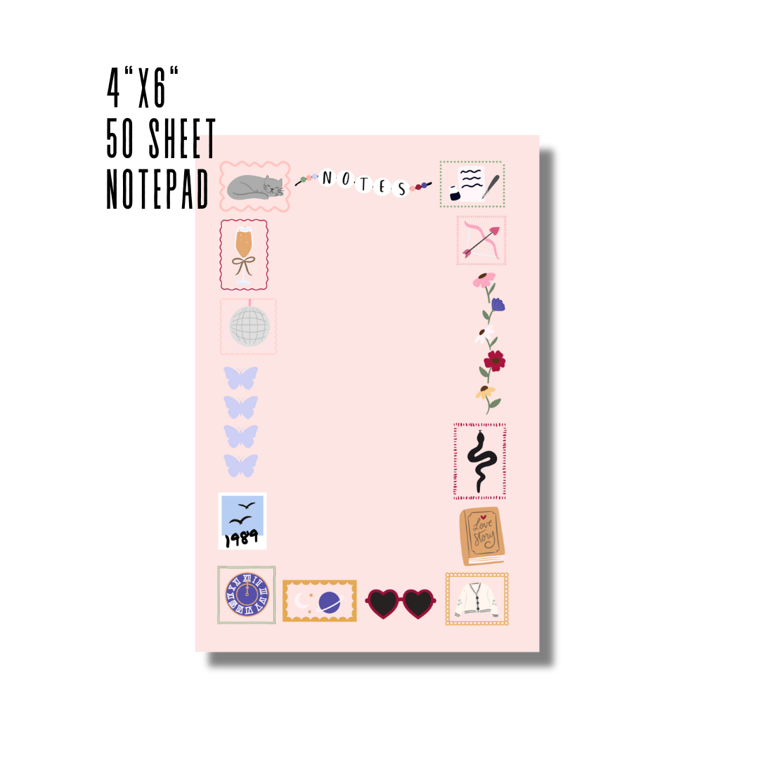 Oak Shore Collective LLC - Wholesale Notepad - Eras Patchwork Notepad | 4x6" 50 sheets  0