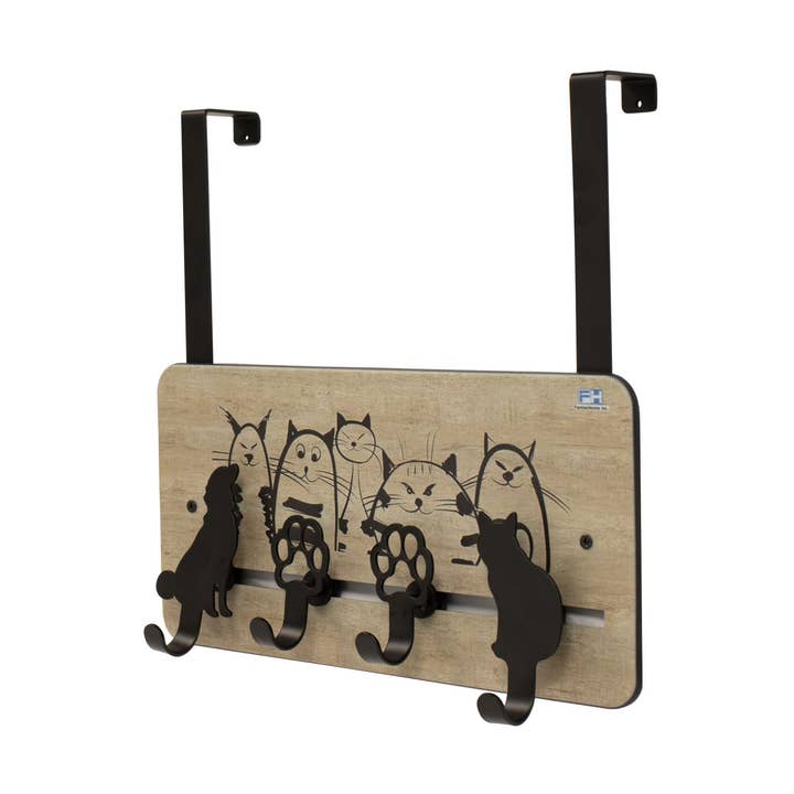 FH Over The Door Hook Rack with 4 Pet Hooks - Lovely Cat&Dog for wholesale by FantasHome