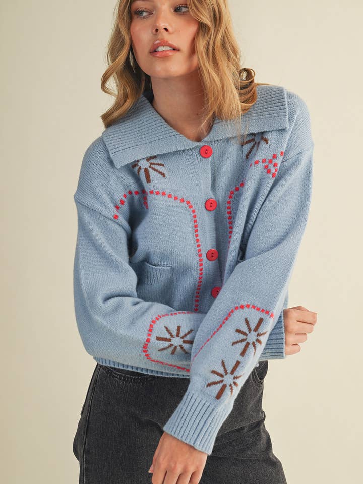 &MERCI - Wholesale Cardigan - Women's - WESTERN DESIGN SWEATER CARDIGAN MSW1121735