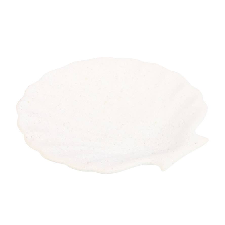 Something Different Wholesale - Wholesale Incense Holder - Off White Scallop Shell Ceramic Incense Holder Plate2