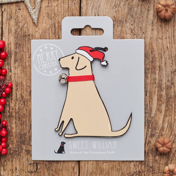 Sweet William Designs - Vente Objets de décoration - Décoration/ornement de Noël - Labrador jaune0
