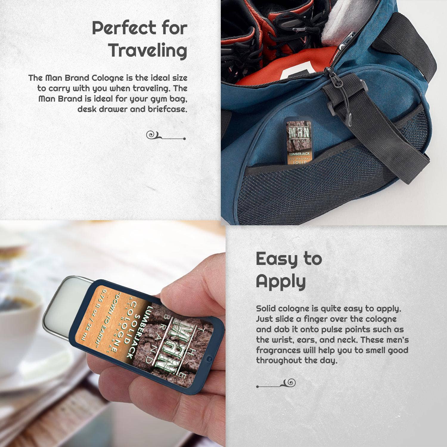 The Man Brand - Wholesale Solid Cologne - Lumberjack Solid Cologne - Vintage Slide Tin - 0.75 Ounce4