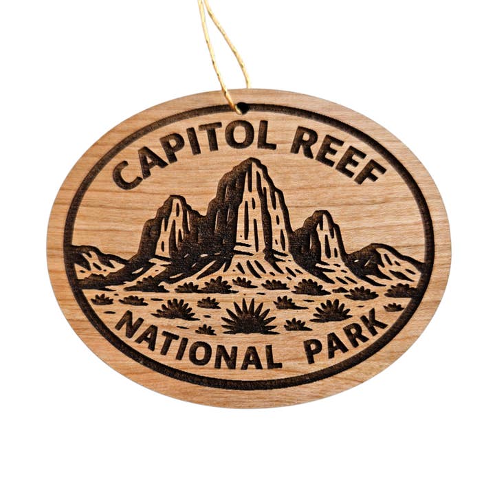 Capitol Reef National Park Cathedral Valley Ornament Wood Souvenir Utah - 15792 for wholesale by Happy Wood Products