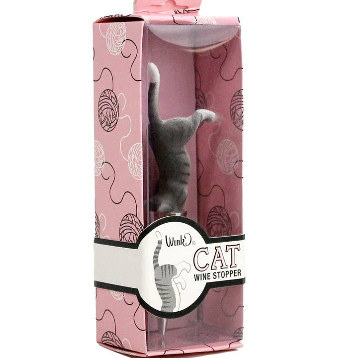 Crazy Cat Wine Stopper for wholesale by Wild Eye Designs