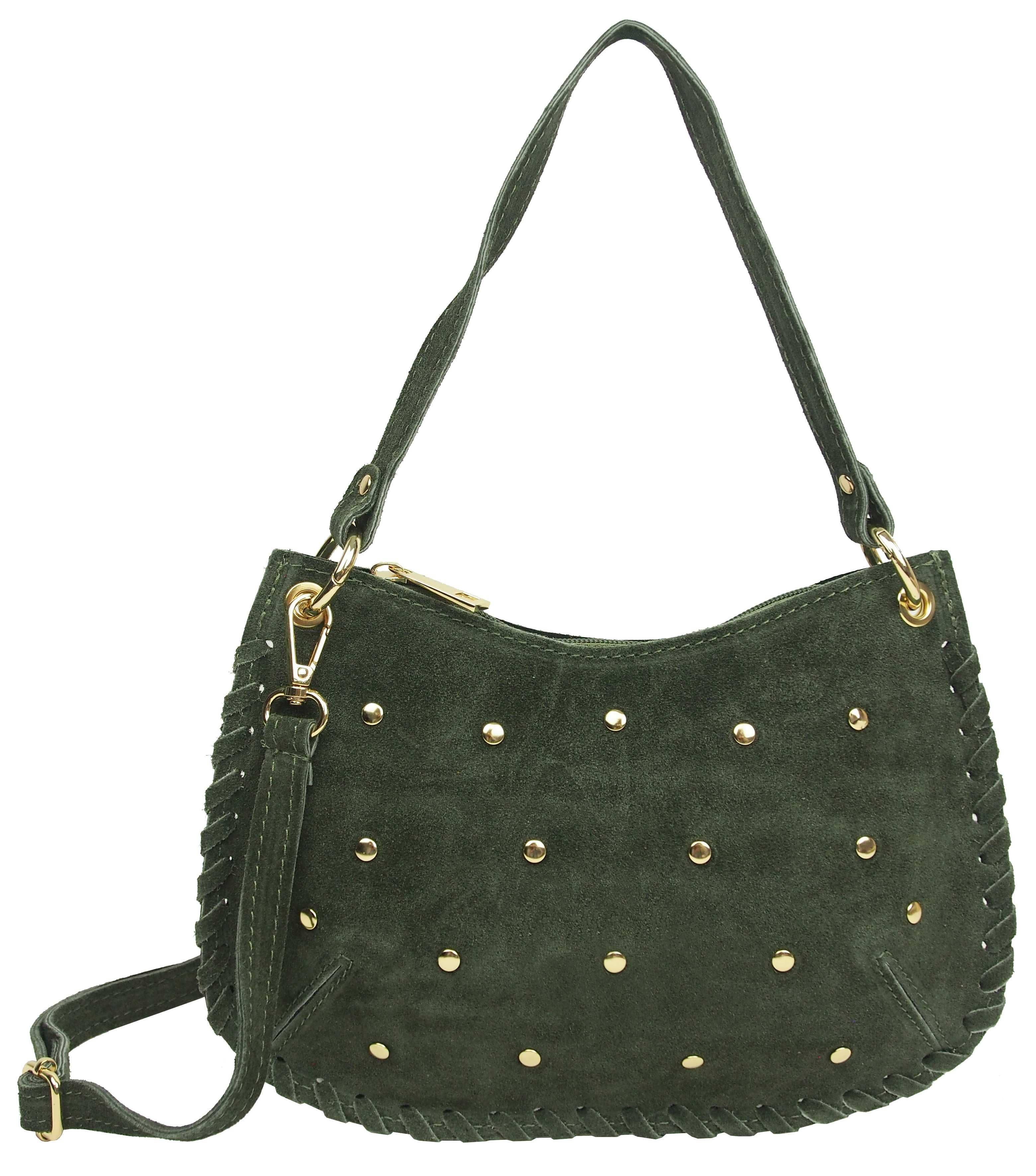 Anais - Vendita all'ingrosso Tracolla - Donna - Borsa a spalla Anna 61001 in pelle scamosciata con borchie0