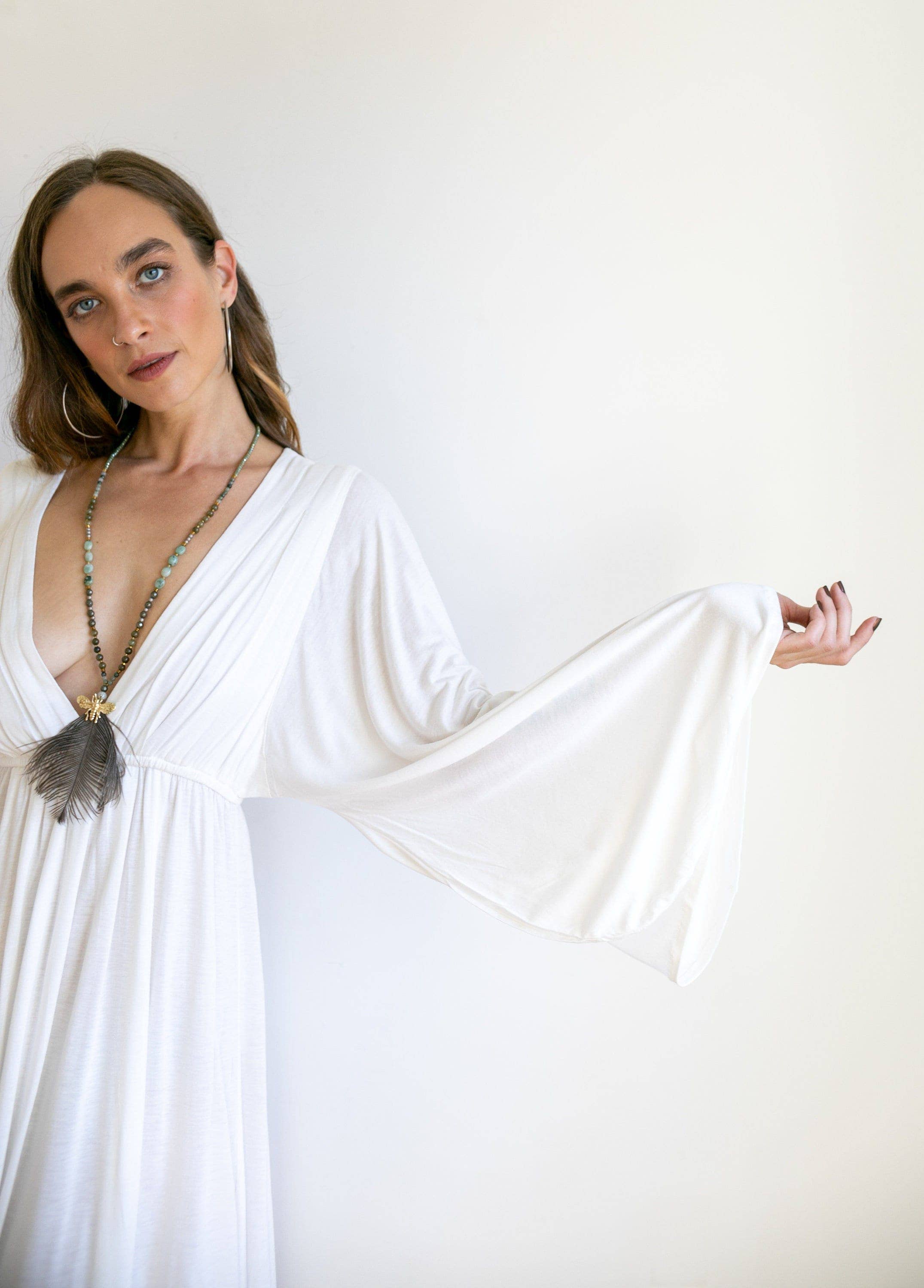 Paramita Designs - Vente Robe – femme - Robe longue déesse à manches cloche18