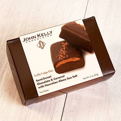 John Kelly Chocolates - Wholesale Chocolate Box - Semi-Sweet Choc & Caramel w/Hawaiian Alaea Sea Salt Box