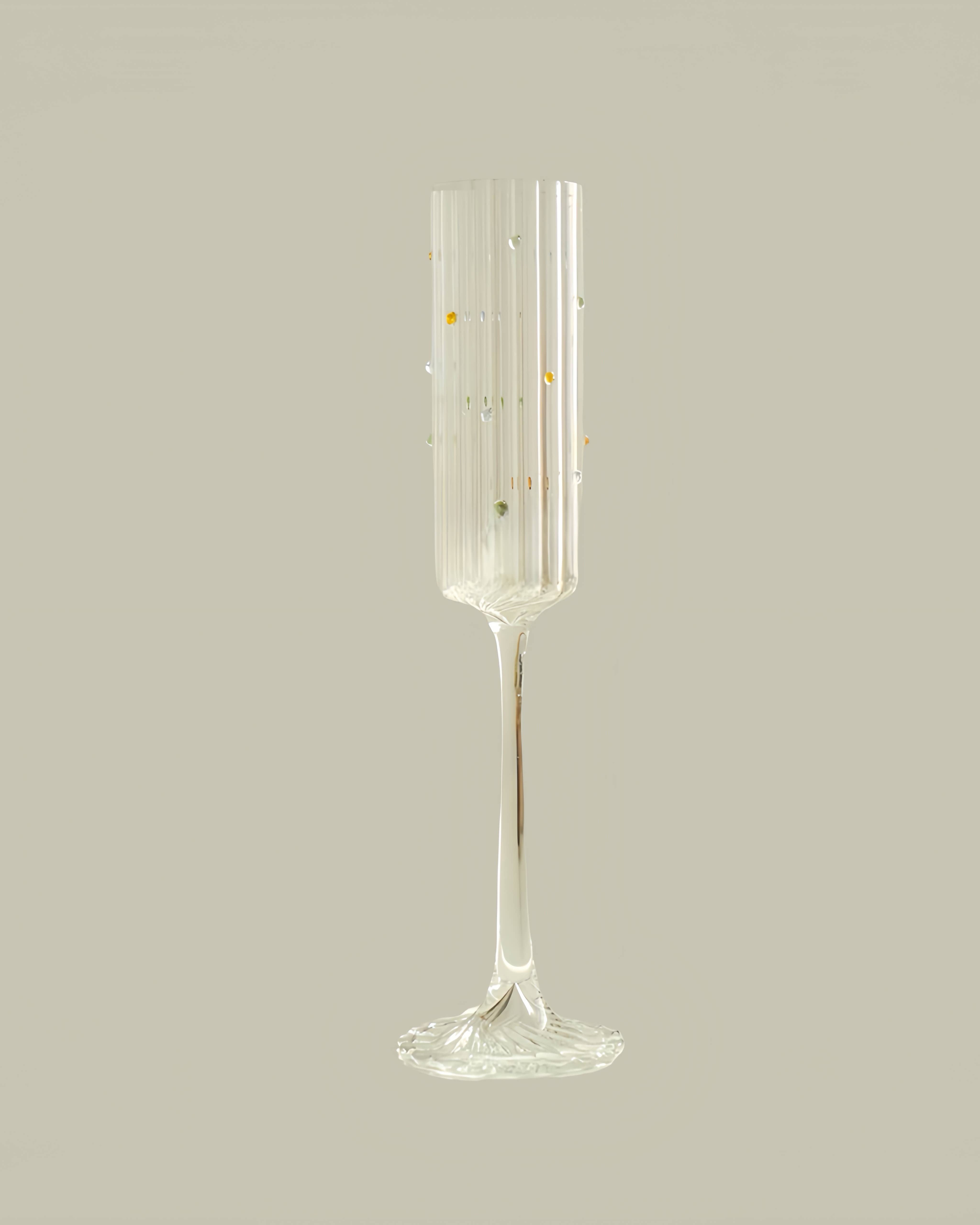 INSPECIAL HOME - Wholesale Champagne Flute - Mouth-blown Rainbow Sprinkles Champagne Flute, Wine Glasses0