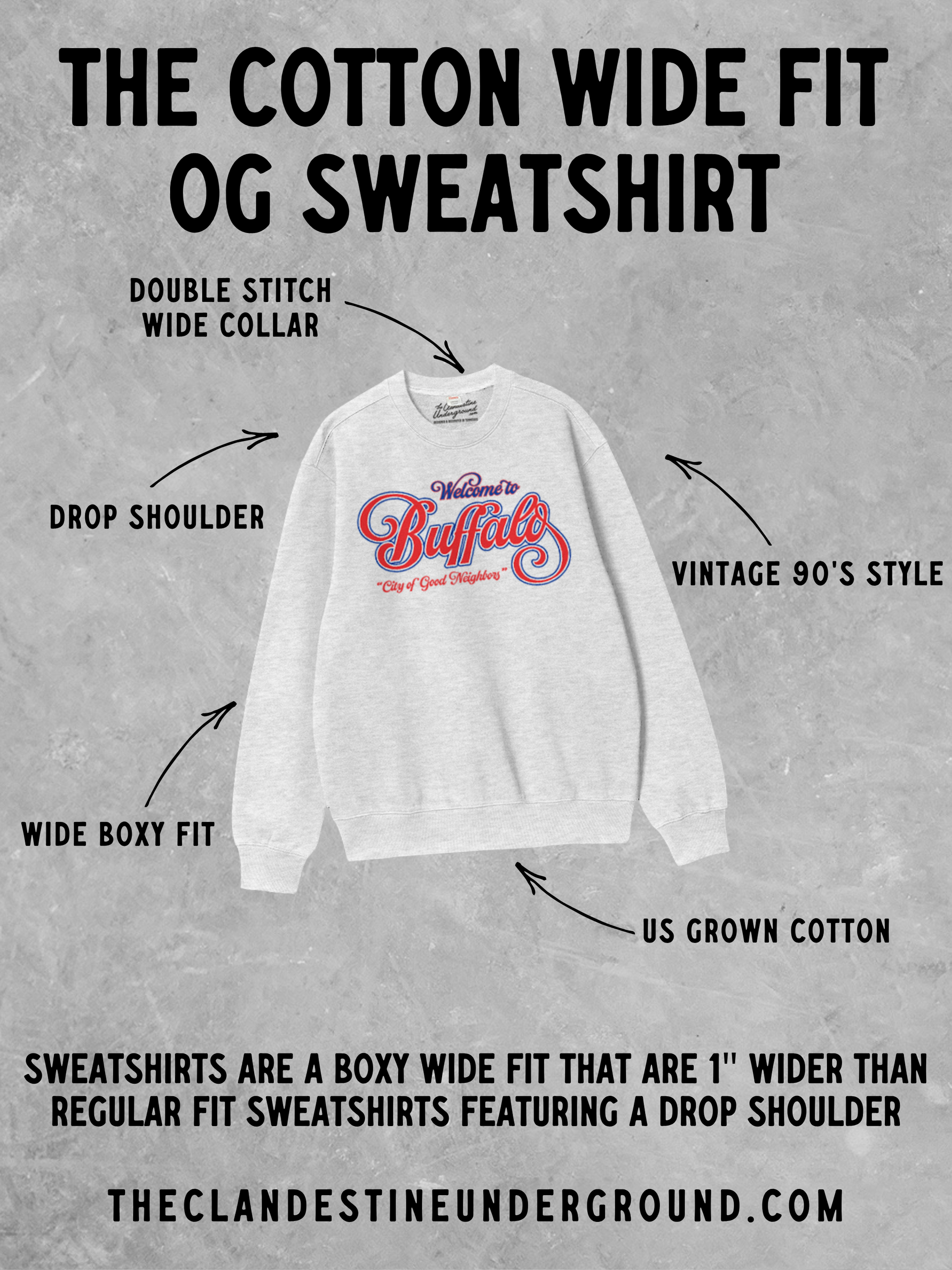 The Clandestine Underground – wholesale Sweatshirt med tryck - Unisex – Helger vid sjön, Boxy bomullströja från 90-talet6